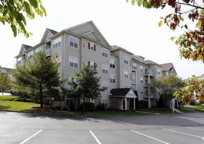 Beautiful Saucon View apartment view with easy access to entrance from parking spaces in Bethlehem, PA