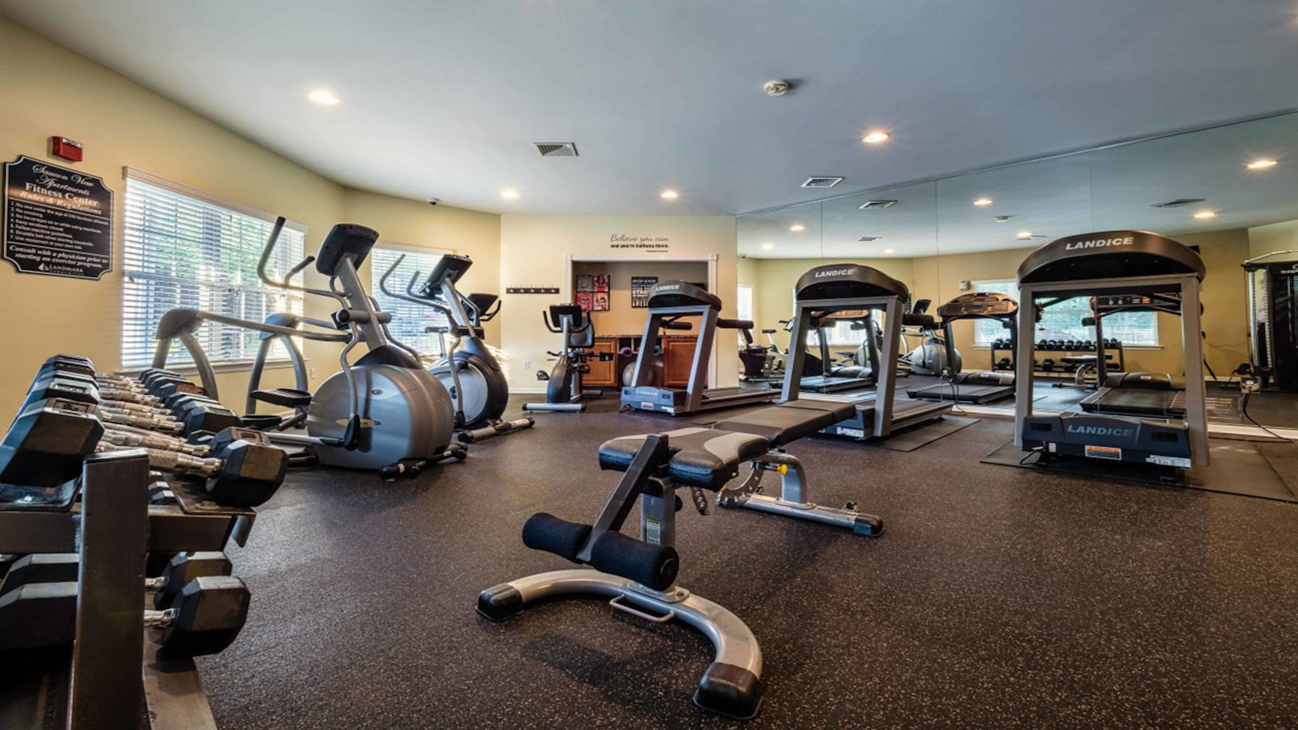 Wonderful fitness center with quality cardio equipment exclusively in Saucon Valley apartments for rent